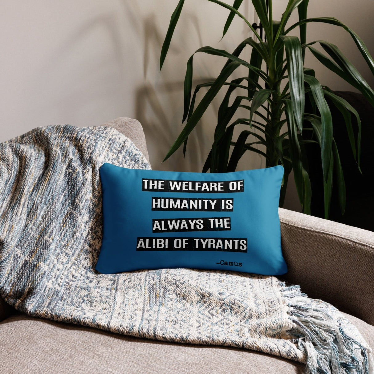 Alibi of Tyrants Camus Throw Pillow