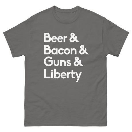 Beer Bacon Guns and Liberty Heavy Cotton Shirt