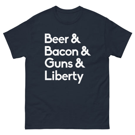 Beer Bacon Guns and Liberty Heavy Cotton Shirt