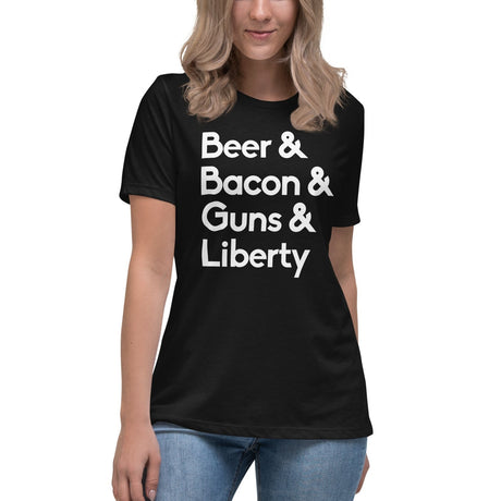 Beer Bacon Guns and Liberty Women's Shirt