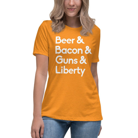 Beer Bacon Guns and Liberty Women's Shirt