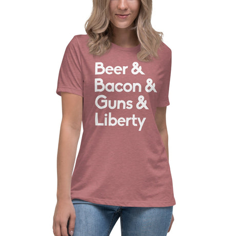 Beer Bacon Guns and Liberty Women's Shirt