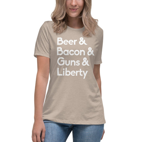 Beer Bacon Guns and Liberty Women's Shirt