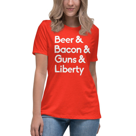 Beer Bacon Guns and Liberty Women's Shirt