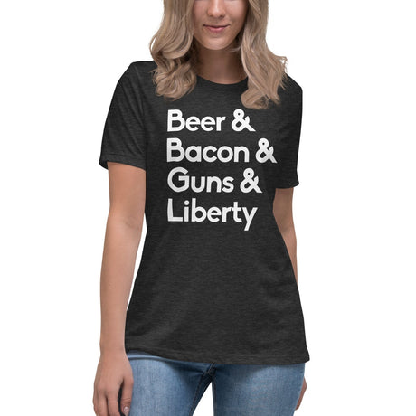 Beer Bacon Guns and Liberty Women's Shirt