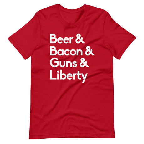 Beer Bacon Guns Liberty Shirt