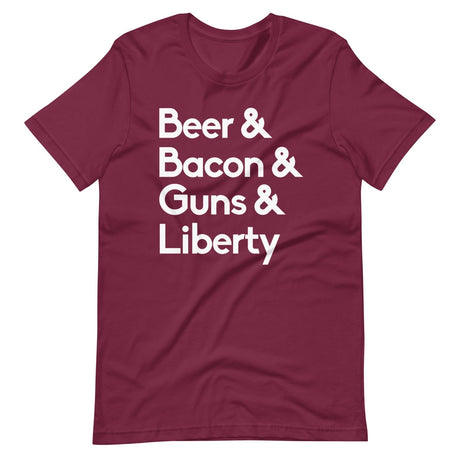 Beer Bacon Guns Liberty Shirt