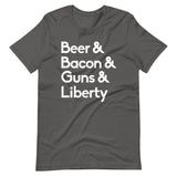 Beer Bacon Guns Liberty Shirt