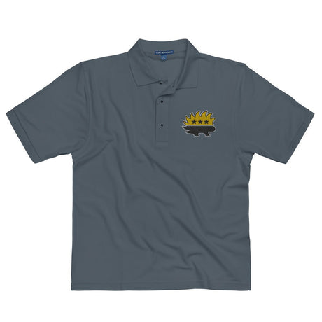 Black and Gold Libertarian Porcupine Embroidered Polo