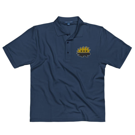 Black and Gold Libertarian Porcupine Embroidered Polo