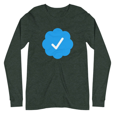 Blue Check Verified Premium Long Sleeve Shirt