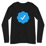 Blue Check Verified Premium Long Sleeve Shirt