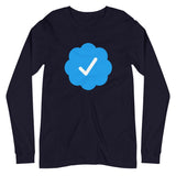 Blue Check Verified Premium Long Sleeve Shirt