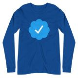 Blue Check Verified Premium Long Sleeve Shirt