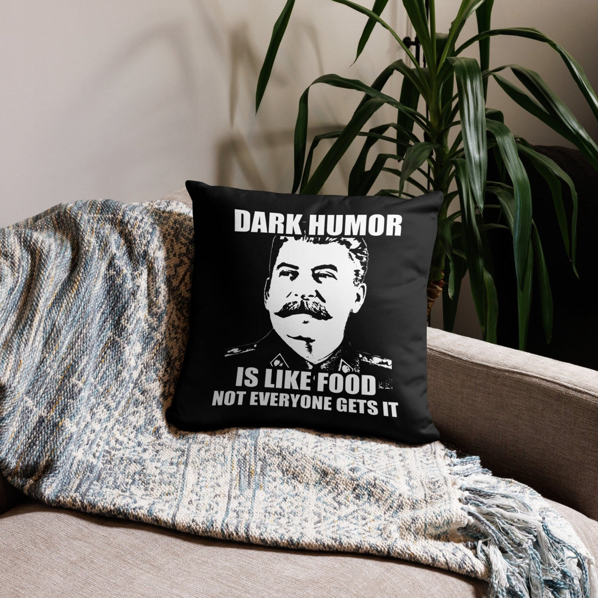 Dark Humor is Like Food Throw Pillow