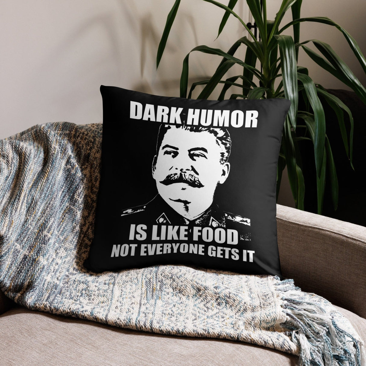 Dark Humor is Like Food Throw Pillow