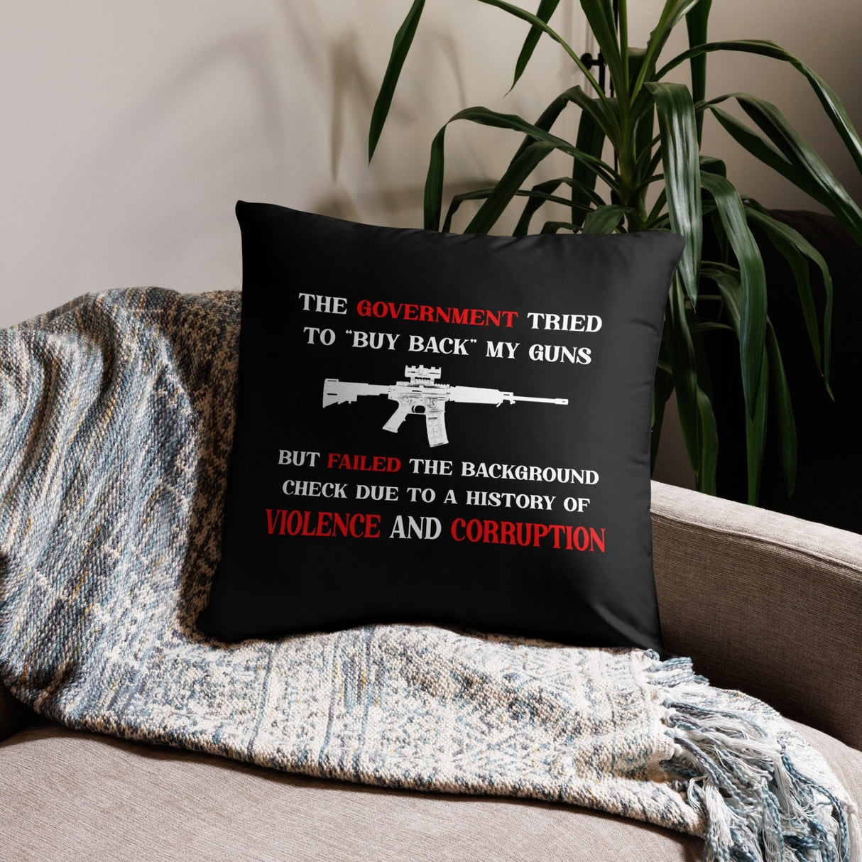 Government Buyback Gun Throw Pillow