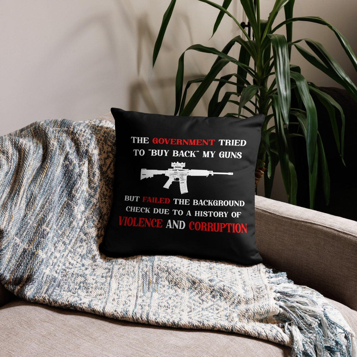 Government Buyback Gun Throw Pillow