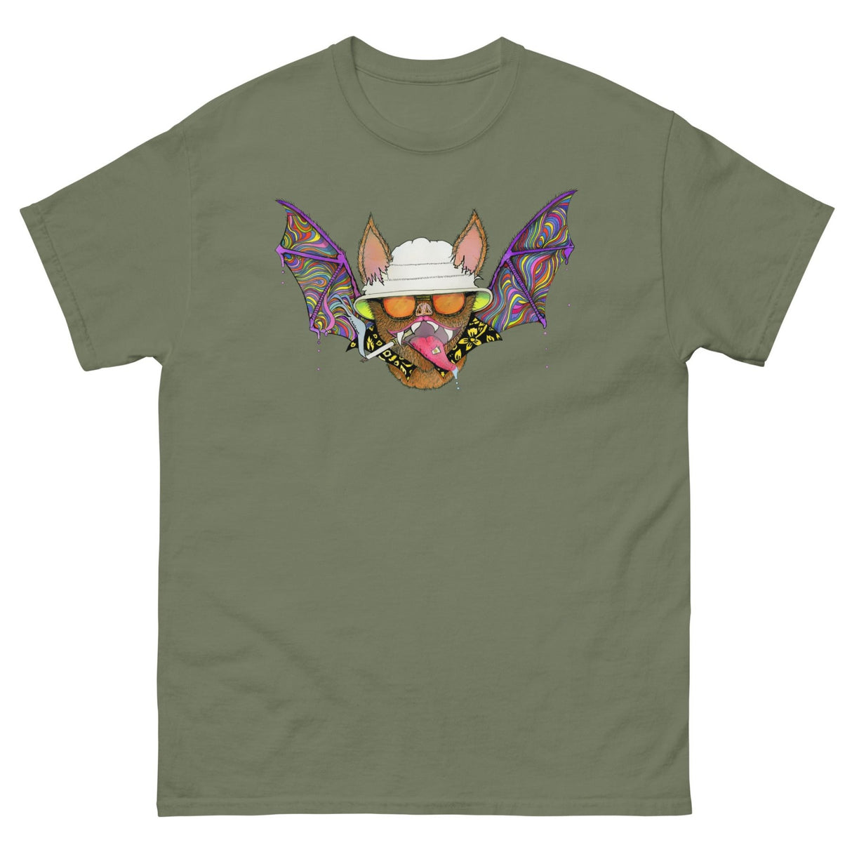 Hunter S. Thompson Psychedelic Bat Heavy Cotton Shirt