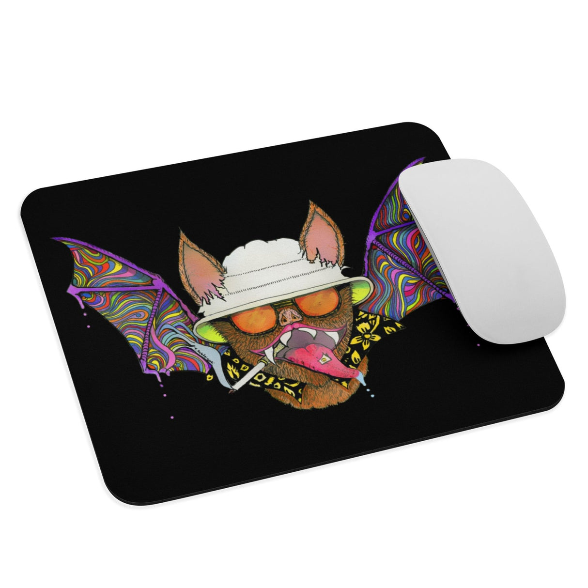 Hunter S. Thompson Psychedelic Bat Mouse Pad