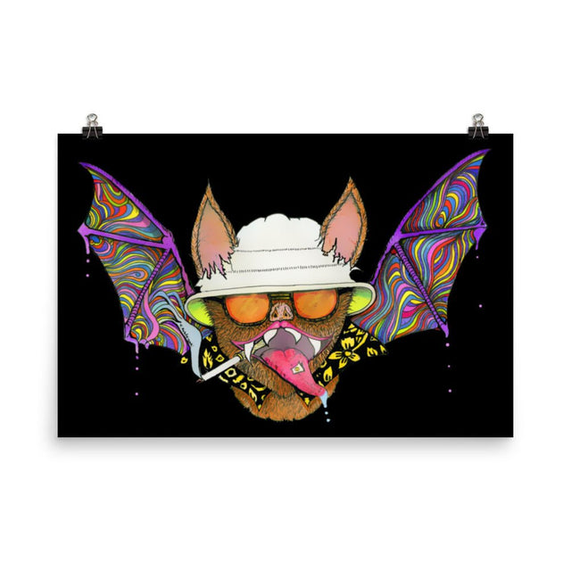 Hunter S. Thompson Psychedelic Bat Poster