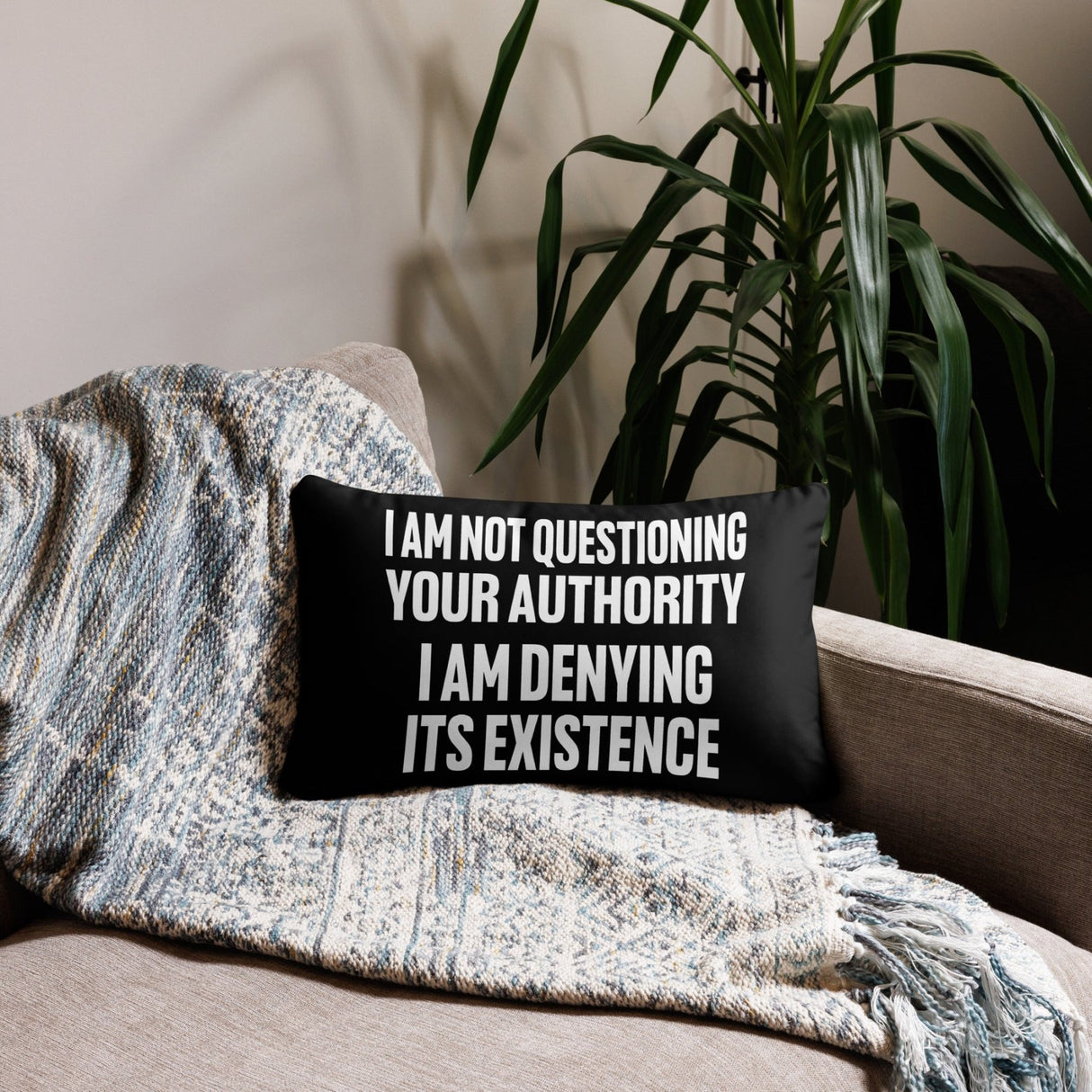 I Deny Your Authority Throw Pillow