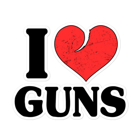 I Love Guns Sticker