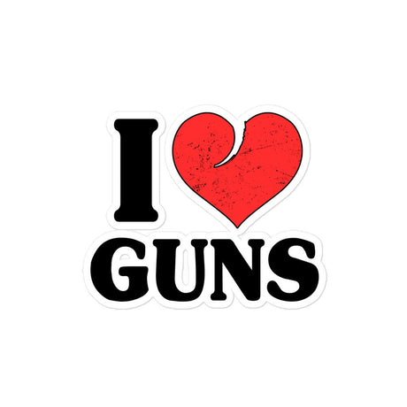 I Love Guns Sticker