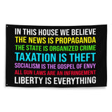 In This House Libertarian Version Flag