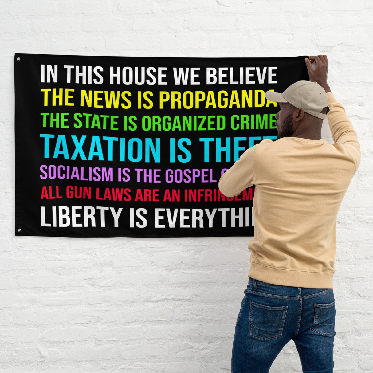 In This House Libertarian Version Flag