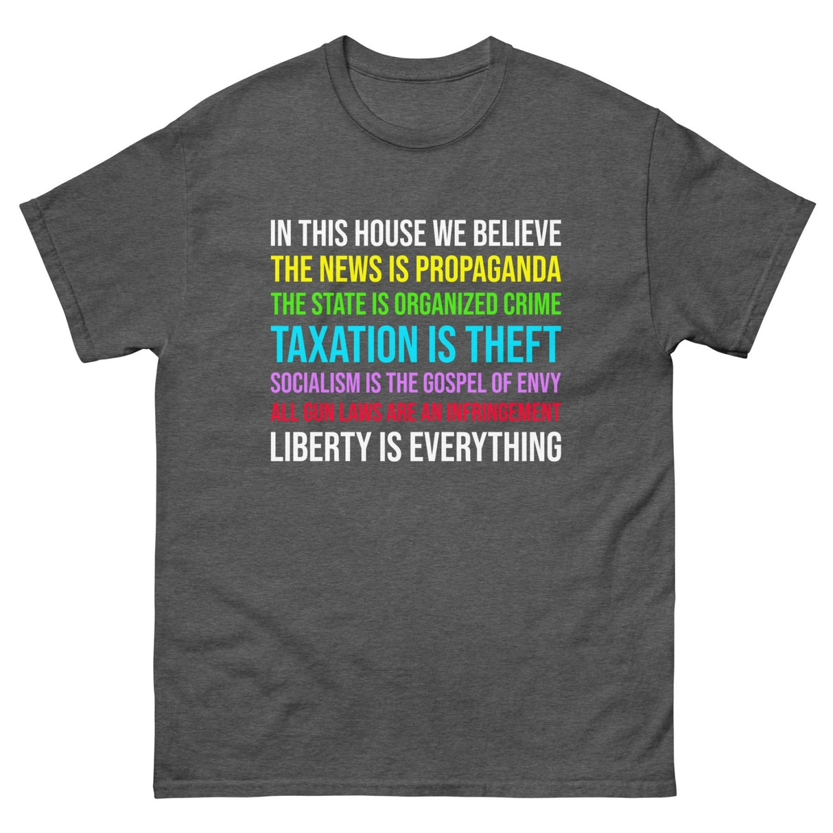 In This House We Believe Libertarian Version Heavy Cotton Shirt