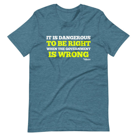 It Is Dangerous To Be Right When The Government is Wrong Shirt