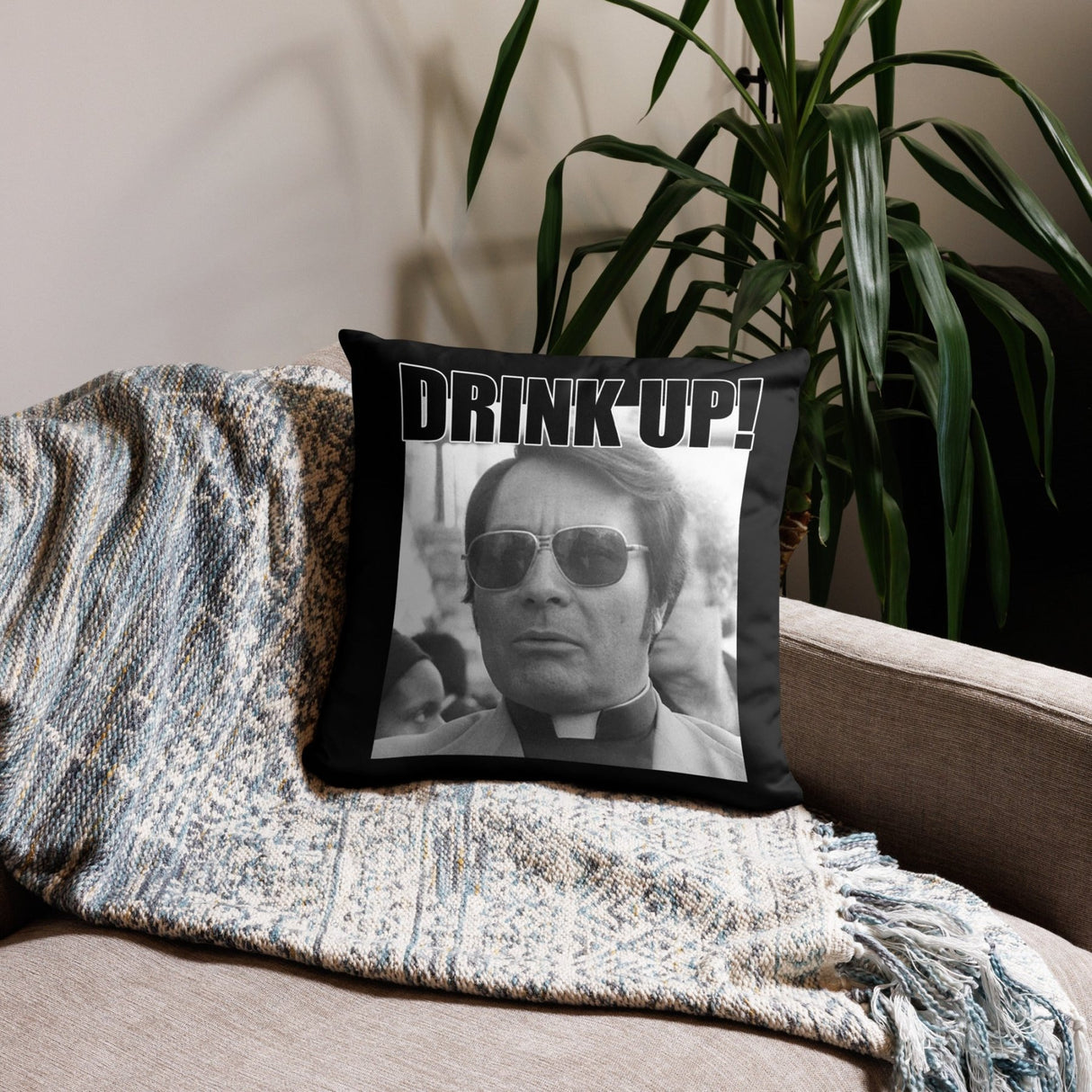 Jim Jones Drink Up Throw Pillow