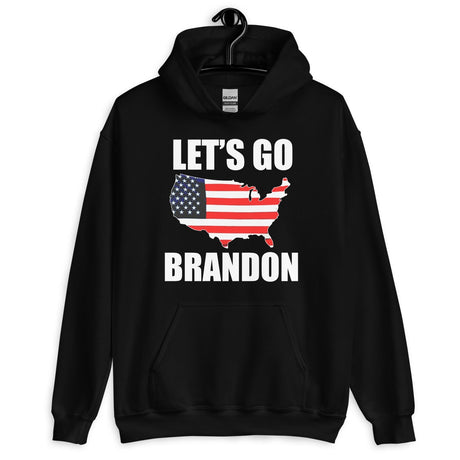 Let's Go Brandon American Flag Map Hoodie