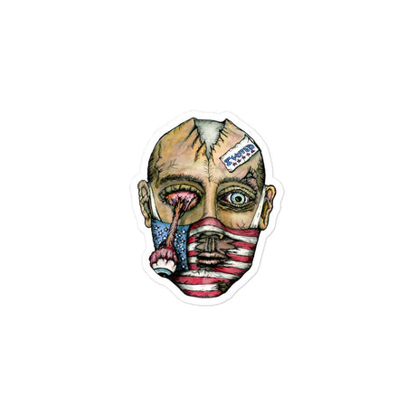 Masked Zombie I Voted Sticker