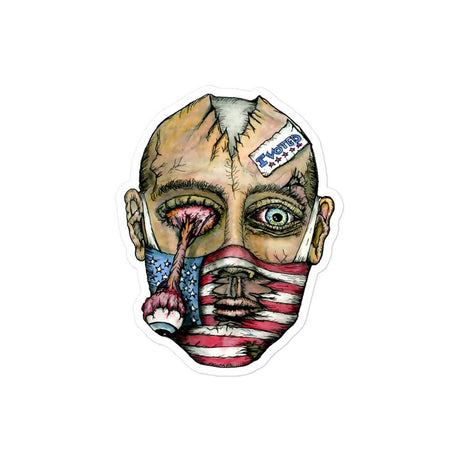 Masked Zombie I Voted Sticker