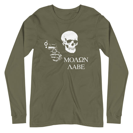 Molon Labe Skull Long Sleeve Shirt