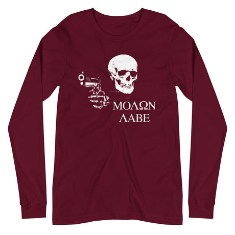 Molon Labe Skull Long Sleeve Shirt