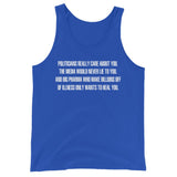 Politicians Really Care About You Premium Tank Top