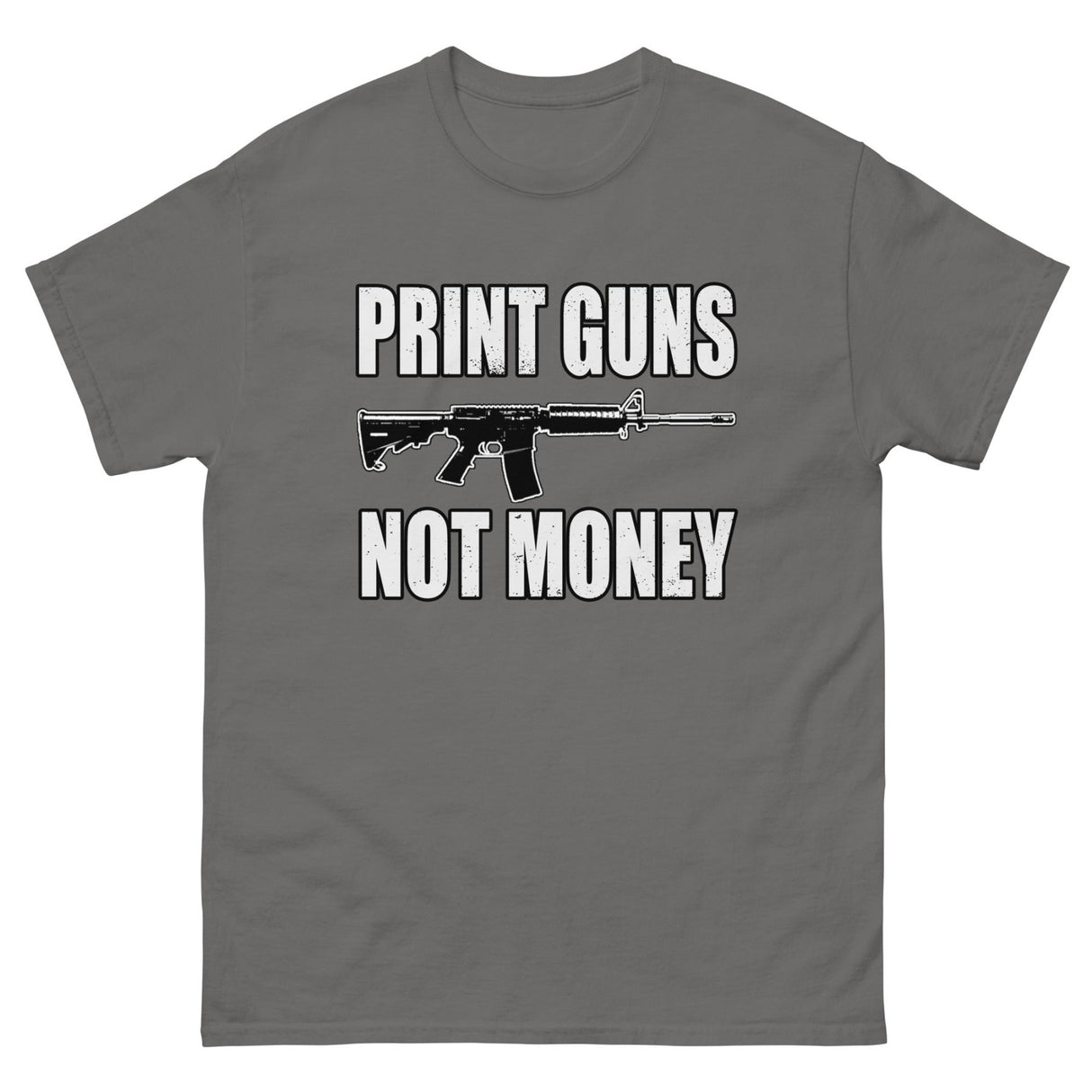 Print Guns Not Money Heavy Cotton Shirt