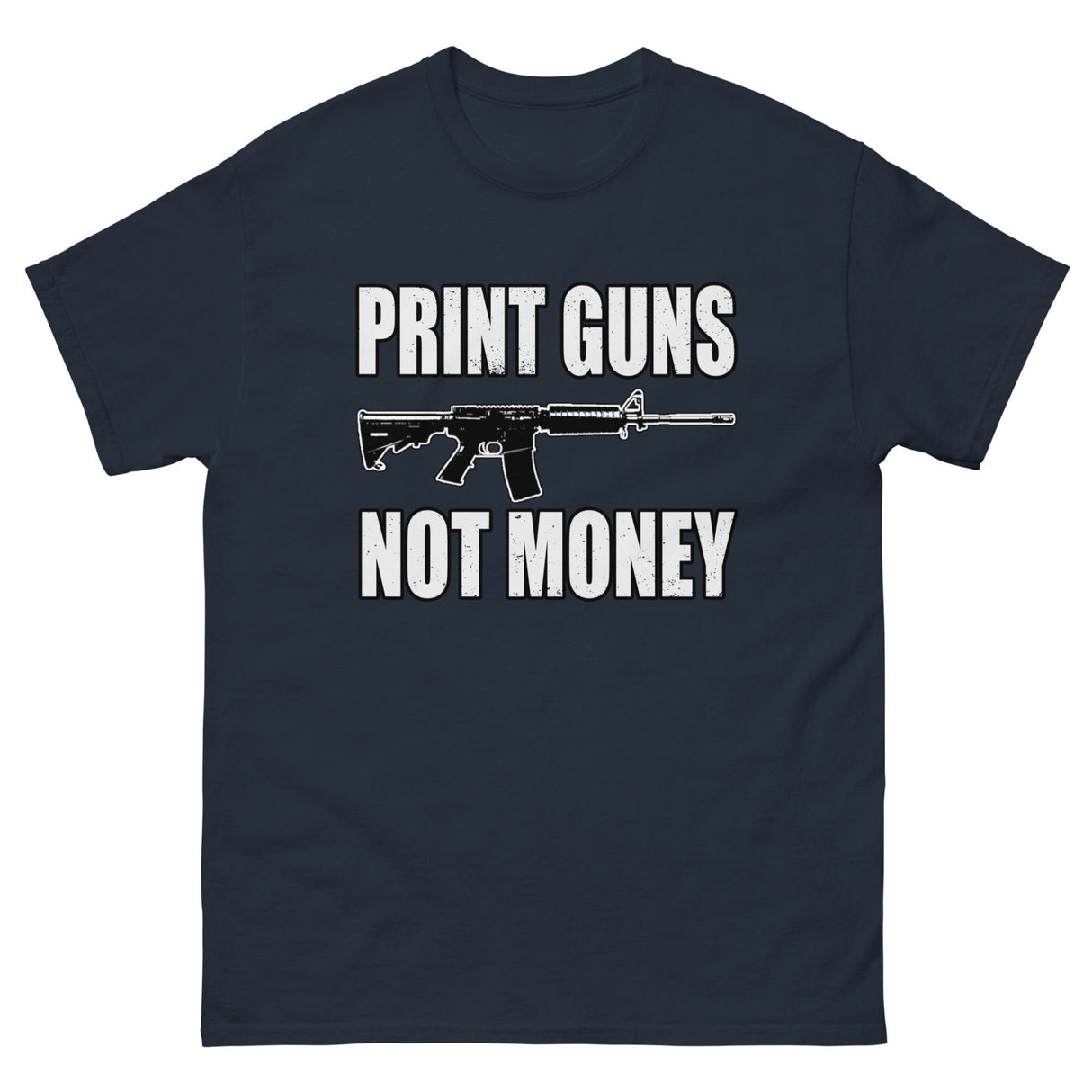 Print Guns Not Money Heavy Cotton Shirt