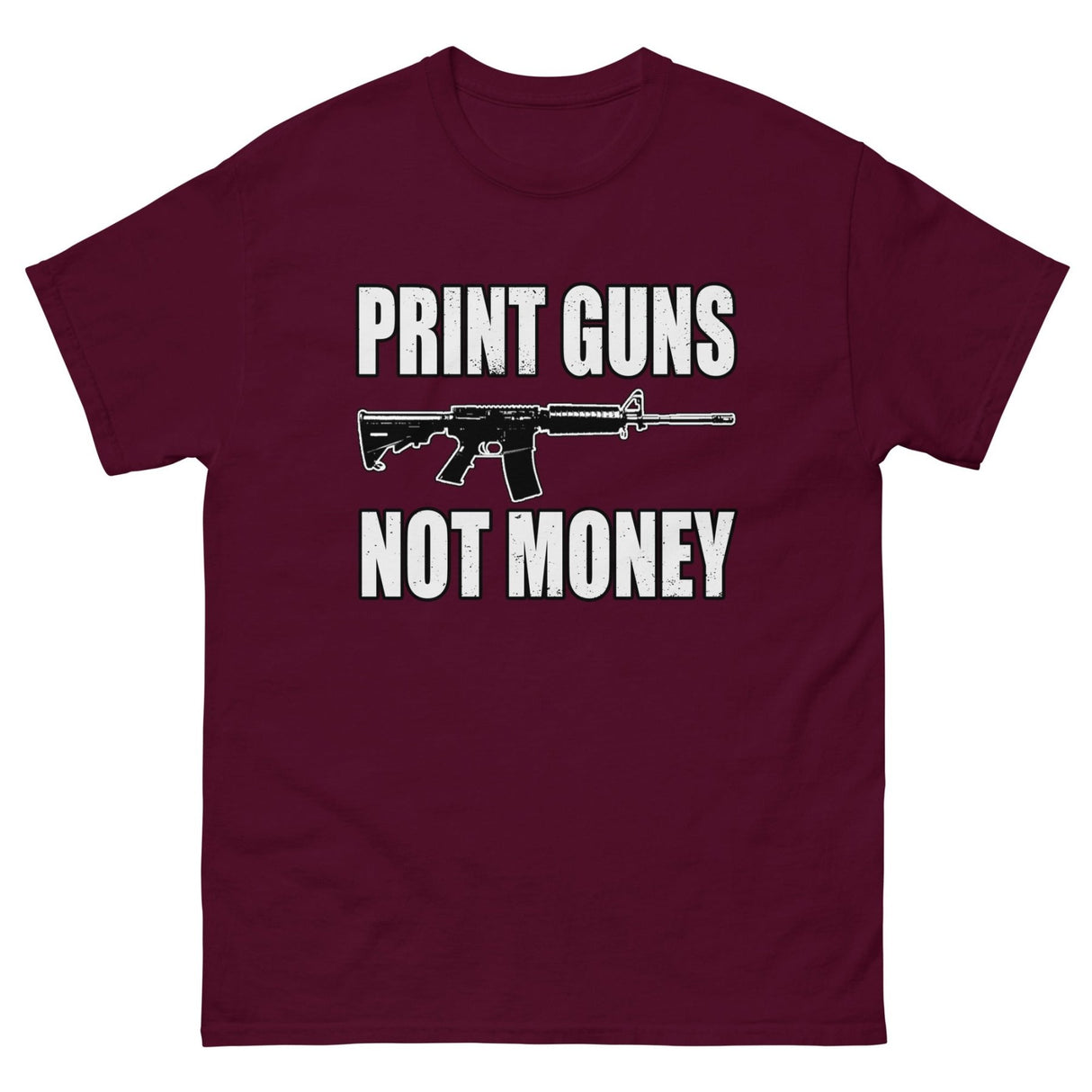 Print Guns Not Money Heavy Cotton Shirt