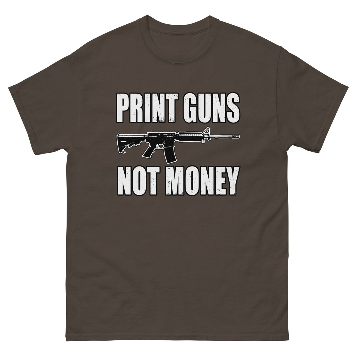 Print Guns Not Money Heavy Cotton Shirt