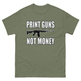 Print Guns Not Money Heavy Cotton Shirt