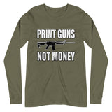 Print Guns Not Money Long Sleeve Shirt