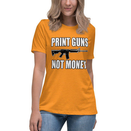 Print Guns Not Money Women's Shirt