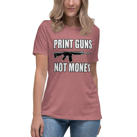 Print Guns Not Money Women's Shirt