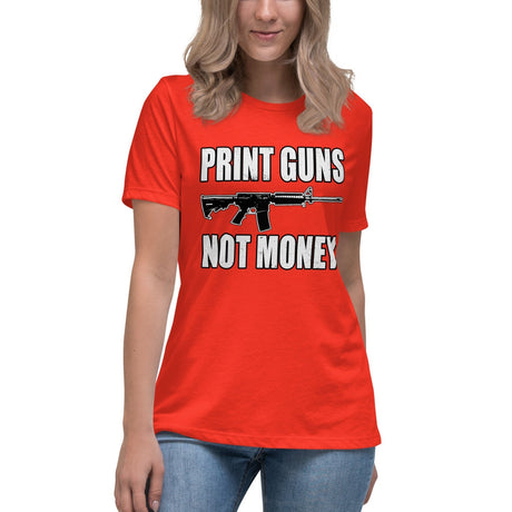 Print Guns Not Money Women's Shirt