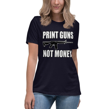 Print Guns Not Money Women's Shirt