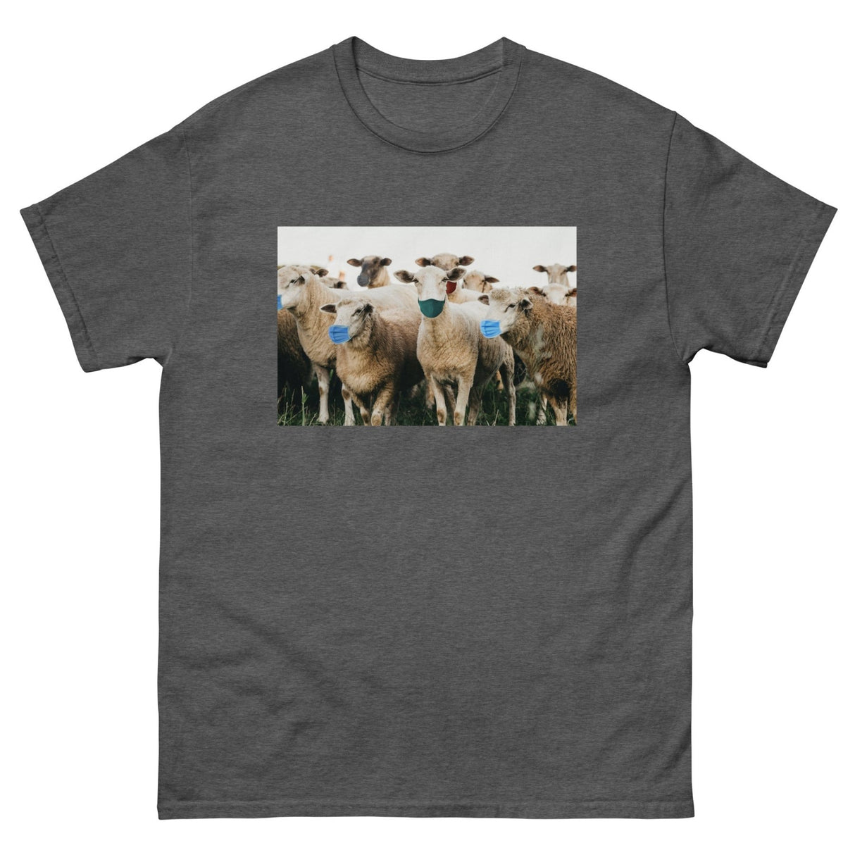 Sheep Wearing Face Masks Heavy Cotton Shirt